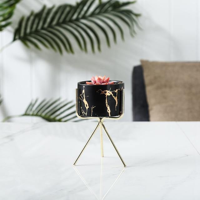 Geometric Marbled Serenity Planter